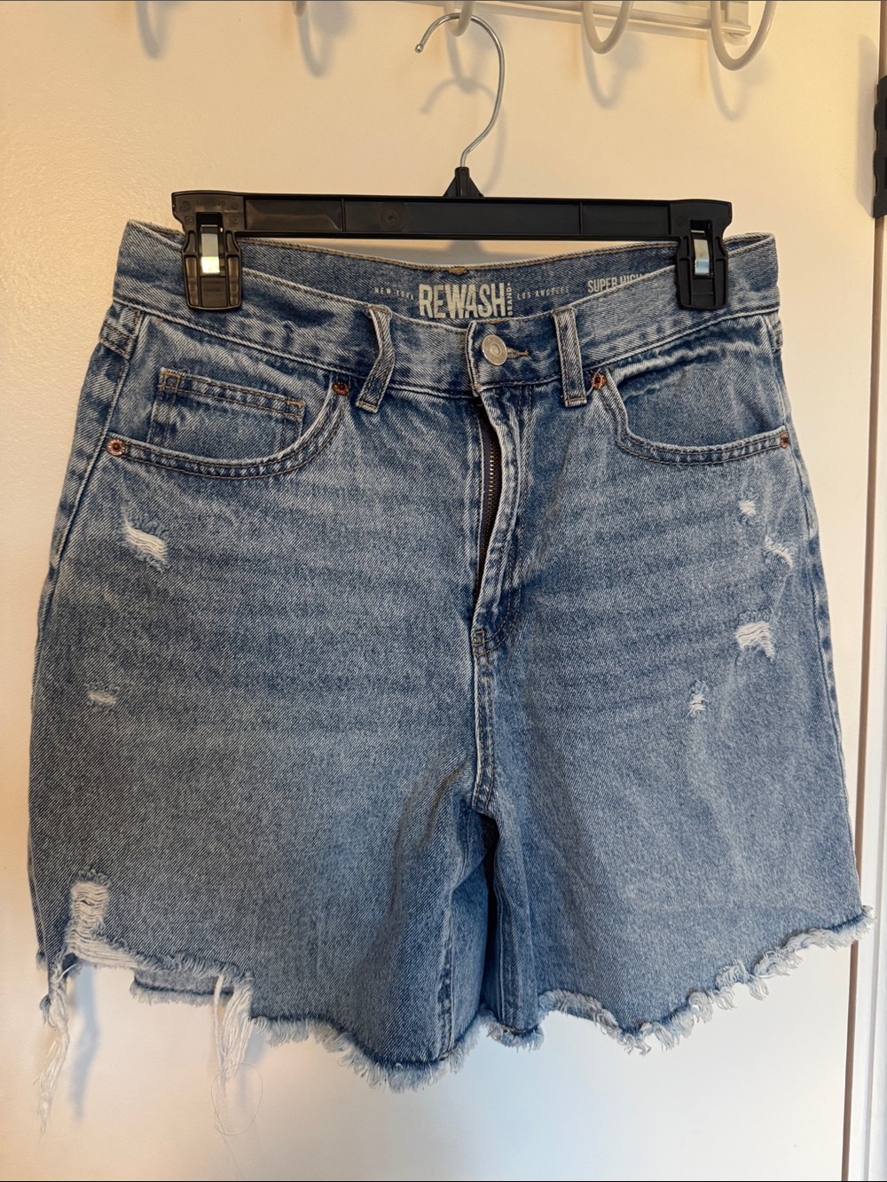 Rewash Distressed Light Blue Denim Cutoff Shorts 5/27